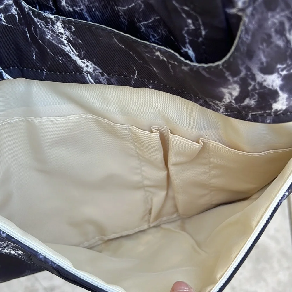 Canvaslife Black Marble Pattern Waterproof Laptop Shoulder Bag.